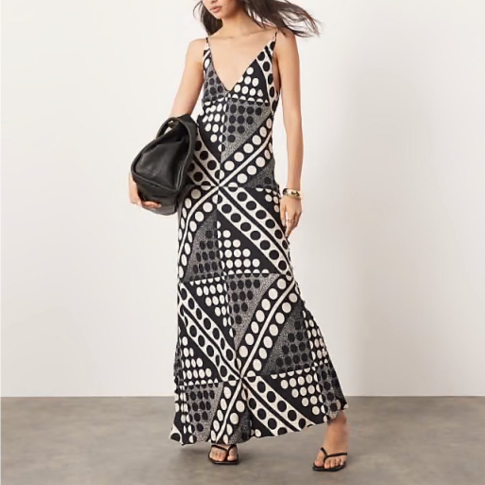 Black and White Patterned Maxi Dress